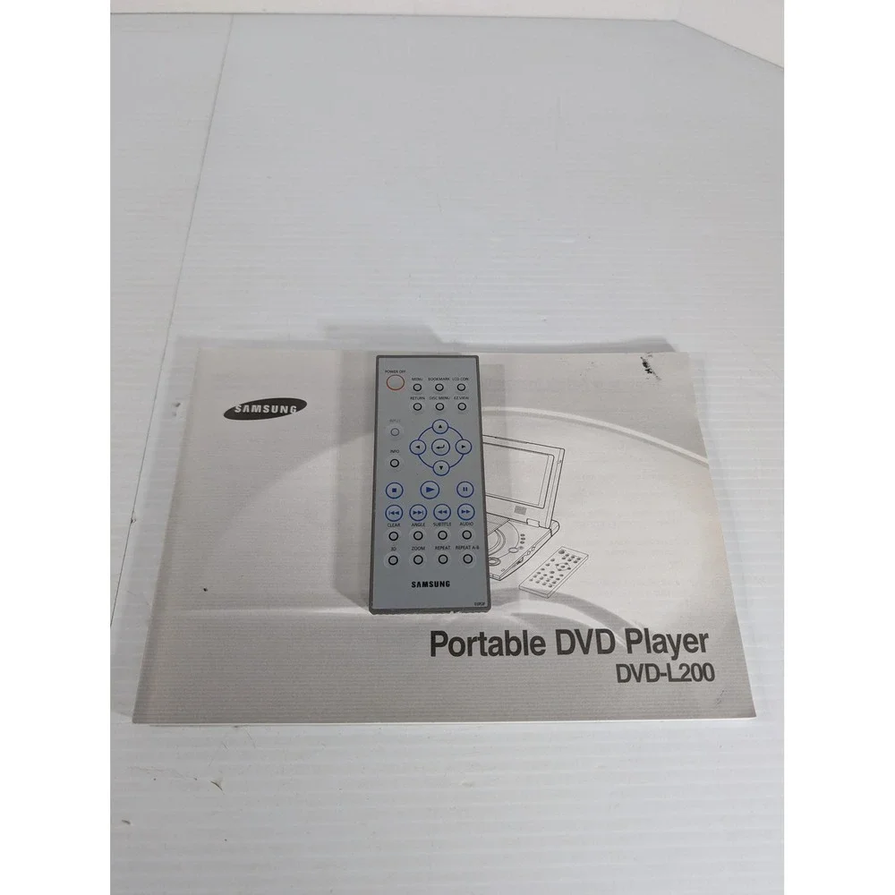Samsung DVD-L200 Portable DVD Player Remote 01053F and Instruction Manual Silver